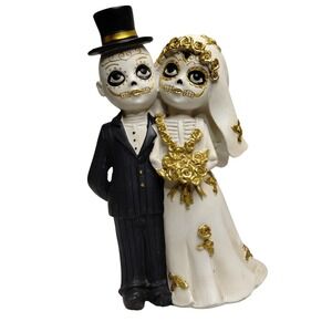 Gothic Skeleton Bride Groom Figurine Halloween Dia de los Muertos Decor Romance‎